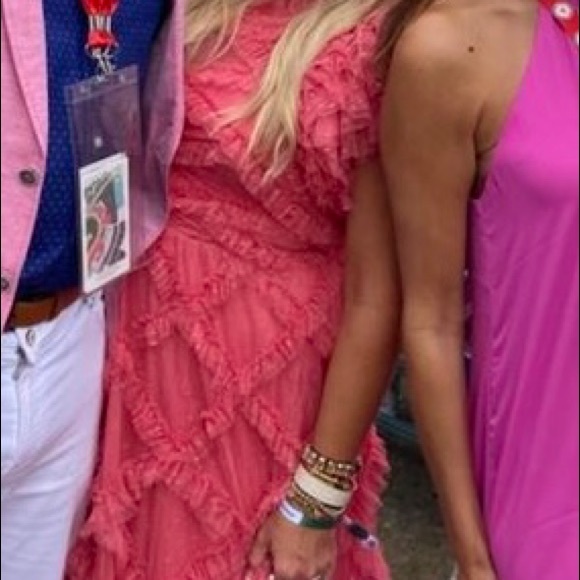 Genevieve ruffle gown- dark pink - Picture 5 of 5